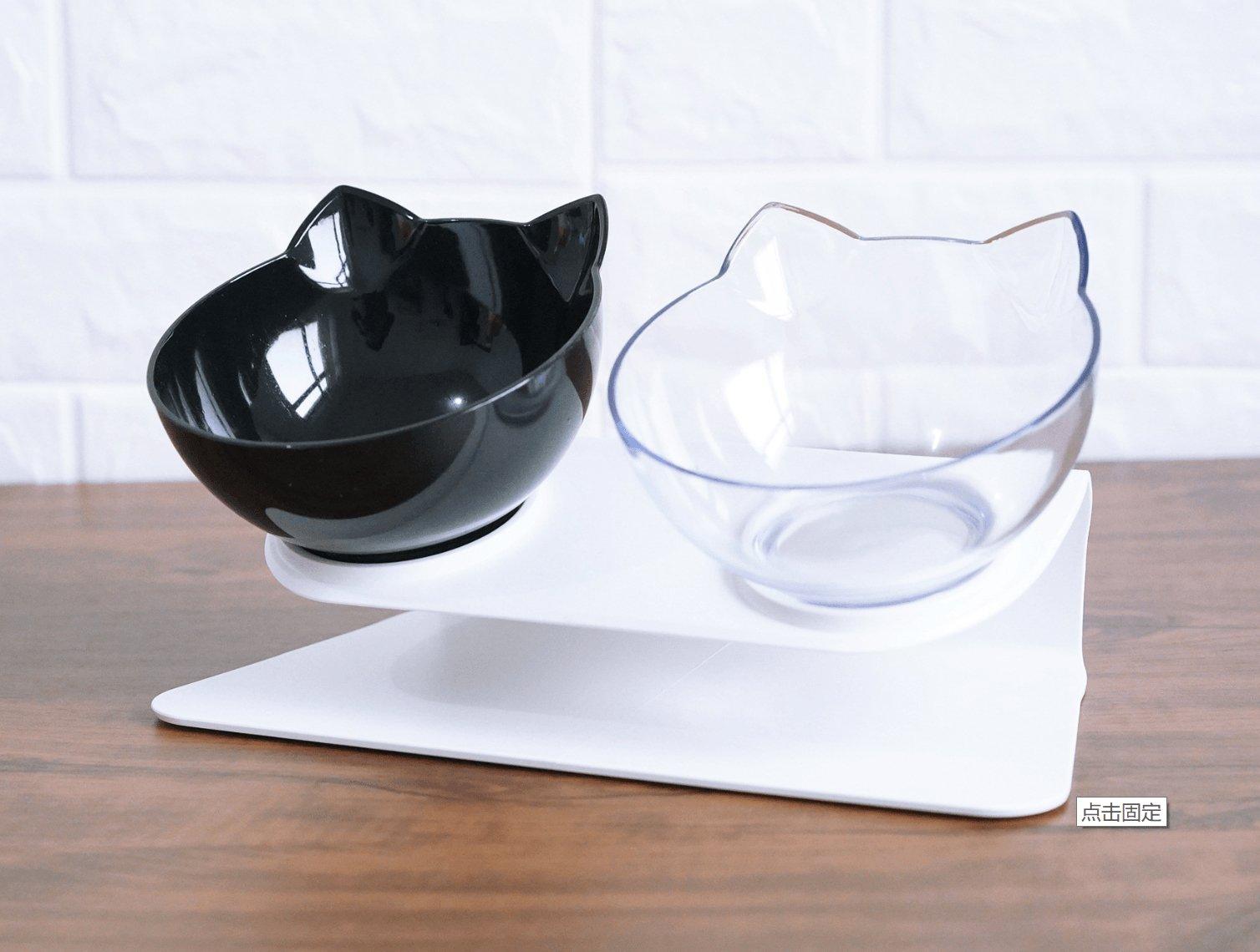 Deluxe Pet Dining Experience: Elegant Inclined Food Cat Bowl With Transparent Design
