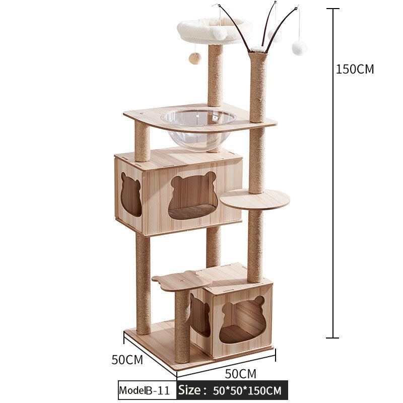 Space Capsule Cat Crawl Nest With Scratching Board - Wooden Pet Toy And Supplies